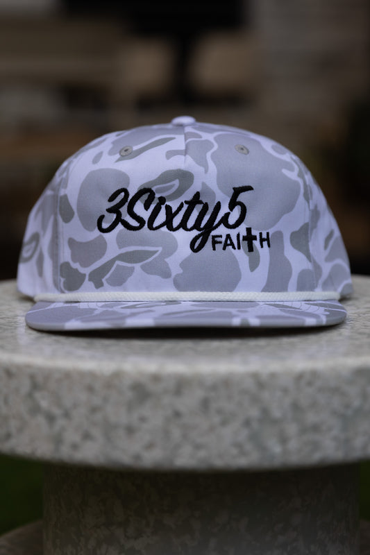 White Camo/Black hat